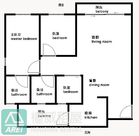 三塊厝星帝標景觀採光3房平車