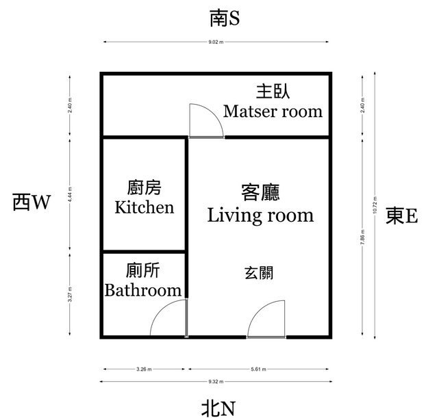 近文化中心工業風一房一廳一衛機能方便