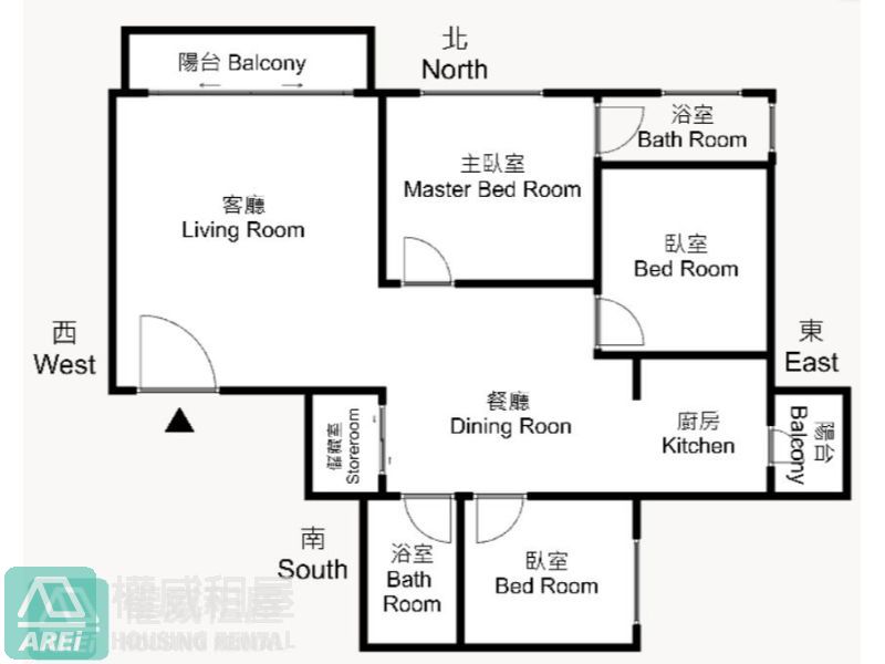 高雄車站前明日匯高樓層景觀3+1房平車