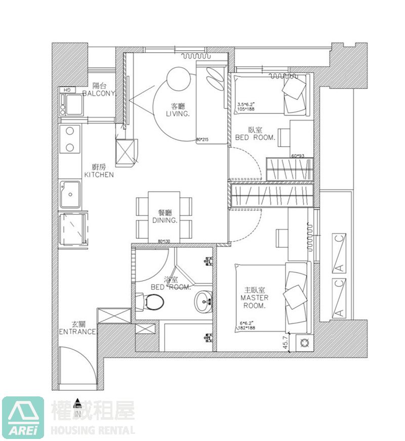 市議會O4城韻全新裝潢溫馨2房