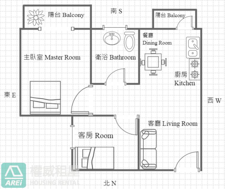 仁武微笑世界典雅2房平車可租補寵