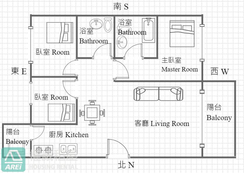 美術館印象巴黎景觀優質三房平車