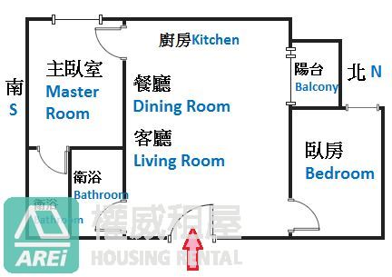 五塊厝站樓上鳳凰綻雙面採光2房可租補