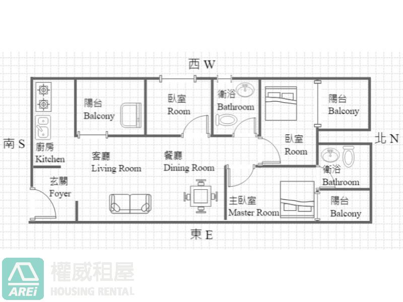 三多MRT繽海現代無印風3房平車