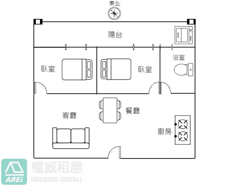 郡都當代拎包入住精美2房平車