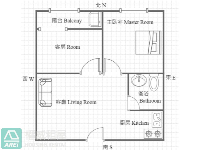 高鐵MRT城揚三越時尚2房可申請租屋補助