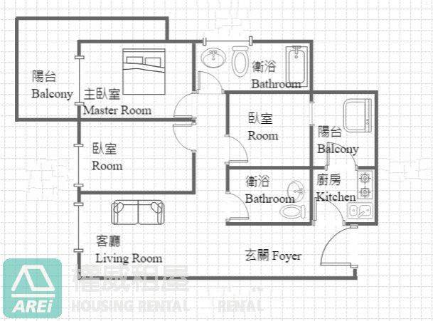 MRT台積電高樓層採光3房平車