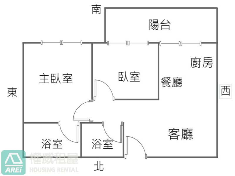 租補｜雙衛浴綠意景觀兩房｜高雄大學藍田玉