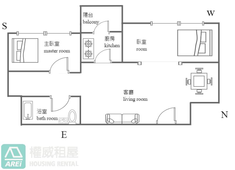 高鐵MRT高鐵棧全新精美2房