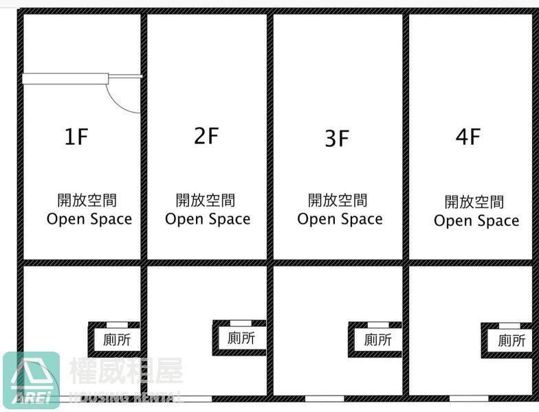 自由新中吃市透天店面使用約80坪