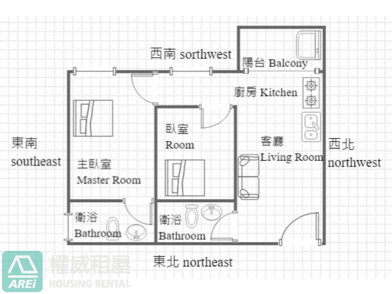 近高鐵榮總琢悅全新現代風2房