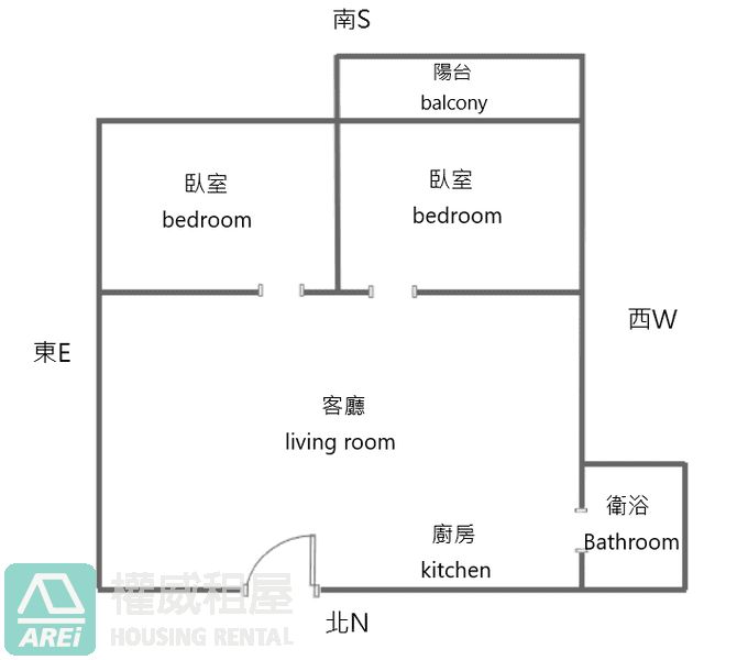 聯上F1收納典雅質感2房平車可養寵物