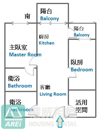 美術白天鵝高樓層明亮簡約2+1房平車