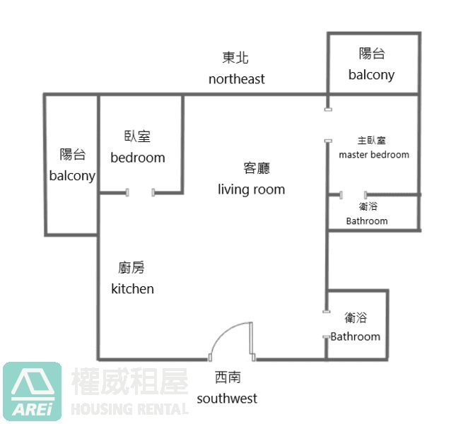 多城H.M採光方正大露臺兩房平車