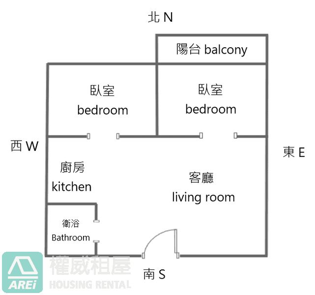 愛情河左岸採光全新大陽台2房