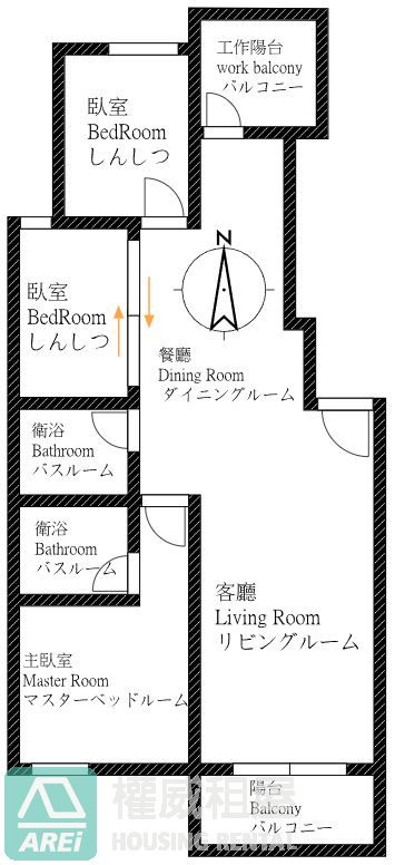 建工黃金軸心｜啟安美國名邸｜溫馨三房