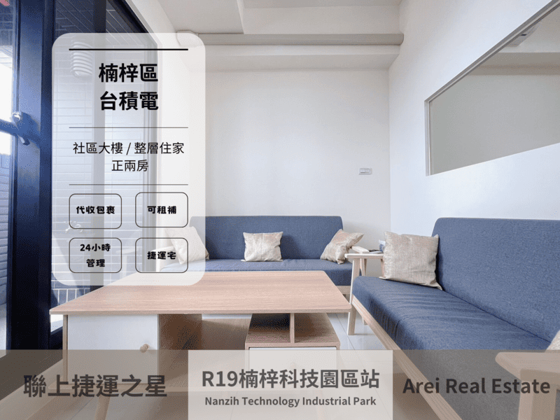 台積電捷運之星全新北歐兩房可租補