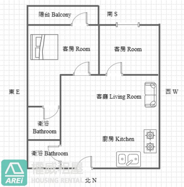 三多京城新世界全新明亮2房