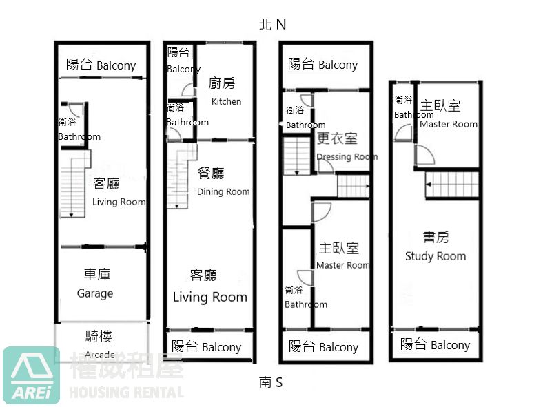 近大順輕軌大樂河堤富麗豪宅透天4樓